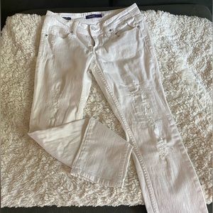Vigoss Boyfriend Jeans White Distressed Denim Pants Size 1 Women's